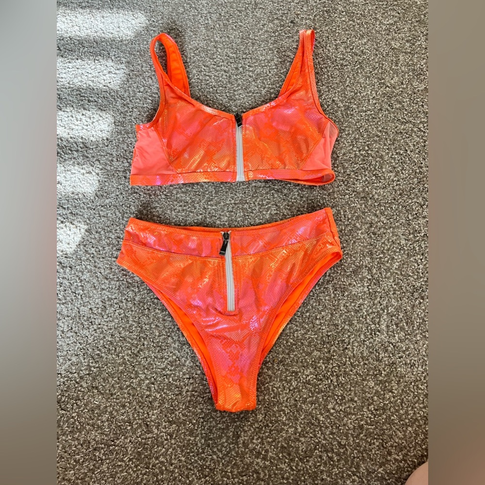 Orange snake print rave set